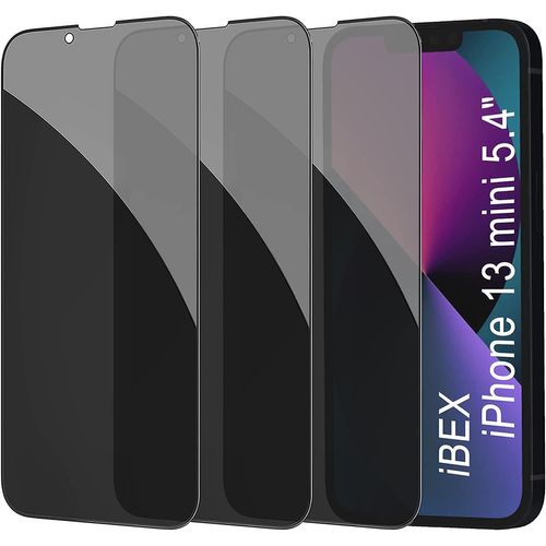 Anti-Espion Verre Trempé Pour Iphone 13 Mini 3 Pièces Anti-Spy Privacy Film Protection Vitre 3d Couverture Complète 9h Ultra Résistant Écran Privé Protecteur