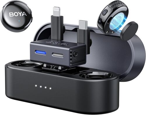 Link 3 Micro Cravate Sans Fil Pour Iphone 7-16, Android, Appareil Photo, Mini Micro Avec Rx 3-En-1, Réduction Du Bruit Par Ia, 48Khz/24Bit, Microphone Sans Fil, App, 300M, 30H