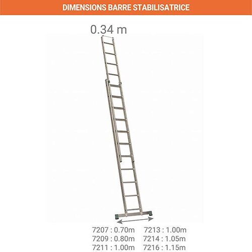 Echelle Coulissante À Main: Longueur Pliée 2.56m / Longueur Dépliée 4.26m - 7209