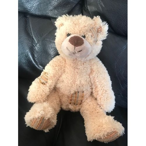 Doudou Ours Beige Timbres Beige 26cm Maisons Du Monde