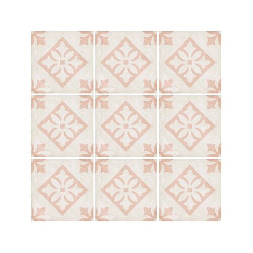 Art Nouveau - Padua Pink - Carrelage 20x20 Cm Aspect Carreaux De Ciment Vieilli Rose