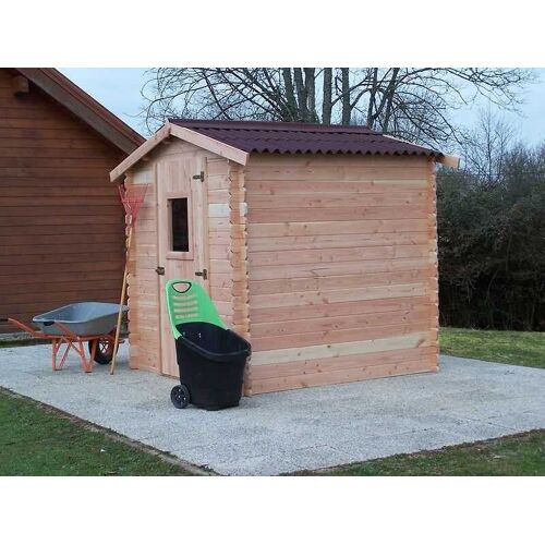 Abri Madriers 28 Mm Fabriqué En Douglas Massif - S.H.T. : 4,28 M2 - Toit Double Pente