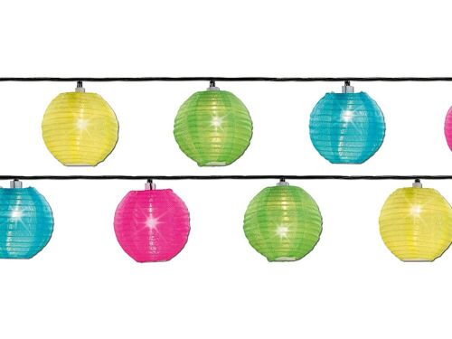Guirlande Lanternes Chinoises 20 Leds Multicolore - Jardideco