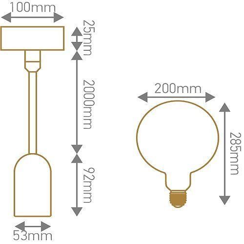 Kit: Ampoule Filament Torsad? Led + Suspension B?Ton