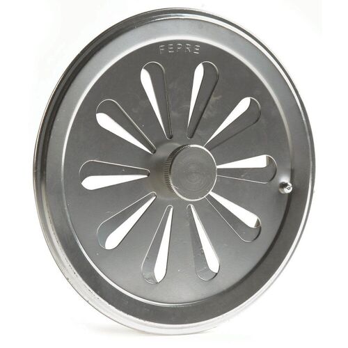 Grille aluminium chromé tube avec entrée d'air réglable diam 12 cm