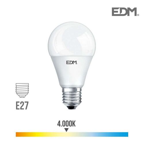 Ampoule Led E27 15w Ronde A60 ?Quivalent ? 100w - Blanc Naturel 4000k