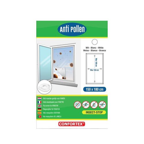Voile Moustiquaire Confortex Anti-pollen Pour Fenêtre - 150 X 180 Cm - Blanc
