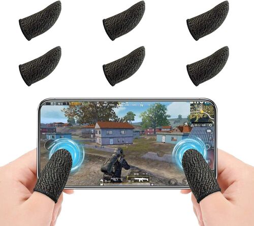[6pcs] Pubg Mobile Game Finger Covers (Black Trim), [Competition Edition] Écran Tactile Finger Covers Respirant Et Résistant À La Transpiration, Touches De Tir Et De Visée Sensibles Pour Android Et Io
