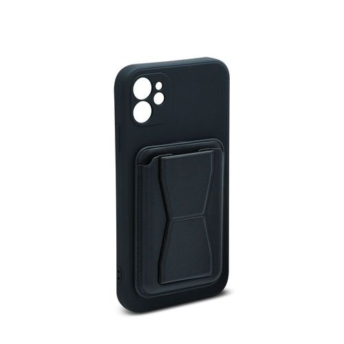 Coque semi-rigide compatible MagSafe+porte-cartes pour iPhone 14 - noire