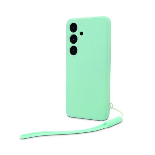 Coque semi-rigide avec dragonne amovible pour Samsung Galaxy A35 - Vert d'eau