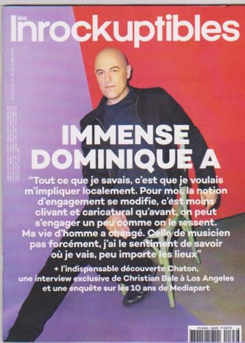 Les Inrockuptibles 1163 Dominique A Chaton Christian Bale Mediapart Jessica Jones Jonathan Littell E