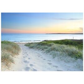 Papier Peint Panoramique Intissé Plage Mer 300x210 cm - Colle Inclus - Chambre et Salon - Moderne Papier Peint