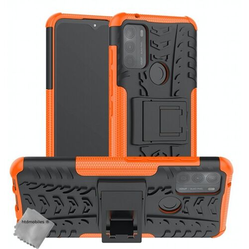 Housse etui coque rigide anti choc pour Motorola Moto G50 + verre trempe - ORANGE