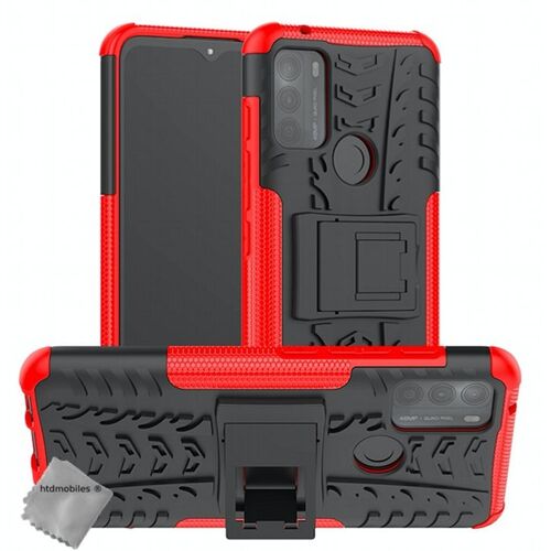 Housse etui coque rigide anti choc pour Motorola Moto G50 + verre trempe - ROUGE