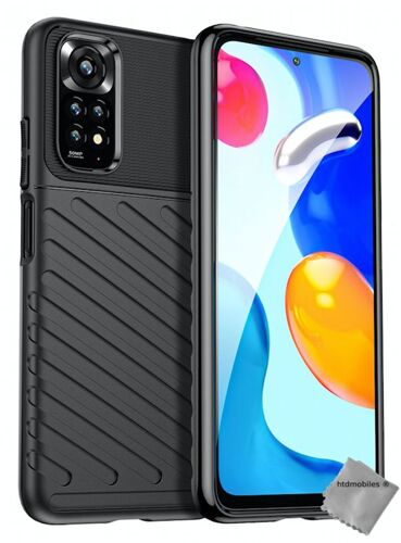 Housse etui coque silicone gel thunder pour Xiaomi Redmi Note 11 4G / Redmi Note 11S + film ecran - NOIR