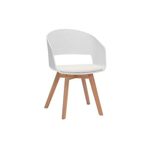 Chaise Scandinave Blanche Et Bois Clair Prisma