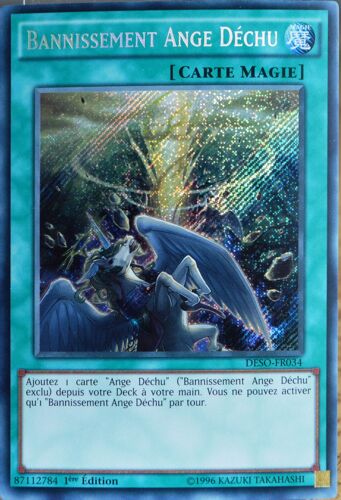 Carte Yu-Gi-Oh Deso-Fr034 Bannissement Ange Déchu Secret Rare Neuf Fr