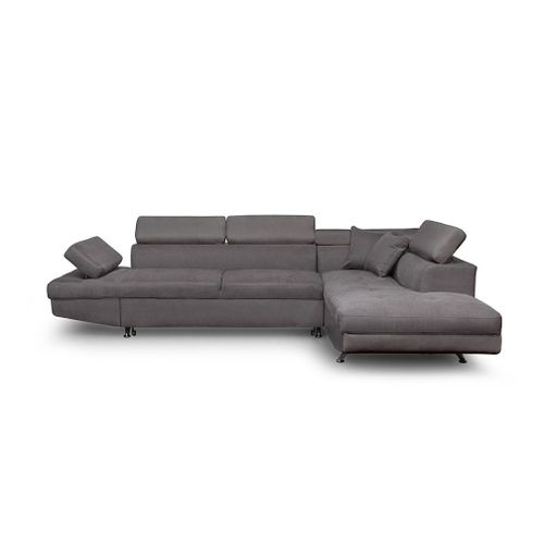 Canapé D'angle Rio Convertible Avec Coffre En Microfibre - Angle Droit, Gris