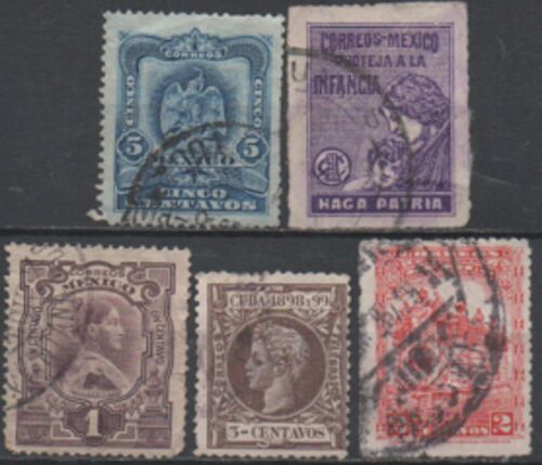 Mexique: Lot De 5 Timbres.