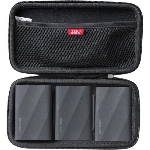 CHENG-HERMIT SHELL Étui de voyage rigide pour Samsung Portable SSD T9 Portable SSD 4 To/2 To/1 To, USB 3.2 externe SSD (pour 3 disques durs)
