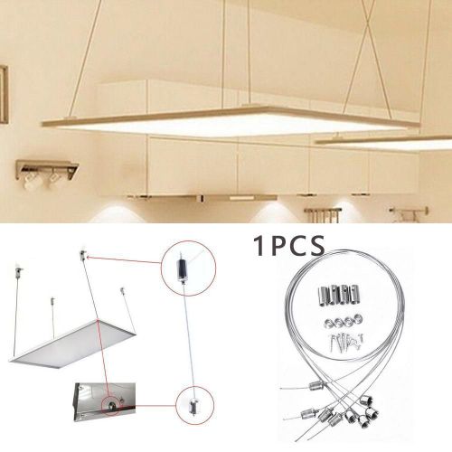 Fils Et Vis En Acier De 1m, Kit De Montage De Suspension, Panneau Lumineux, Corde Réglable, Lampe Led Pour Plafond, Accès F3w8