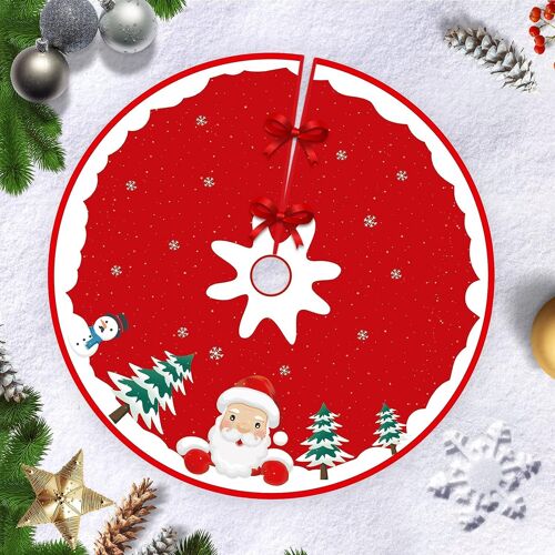 90cm Jupe Sapin de Noël, Couvre Pied Sapin Noel, Arbre De Noel Decoration, Joyeux Noël Jupe d'arbre Tapis pour Sapin pour Noël,Père Noël