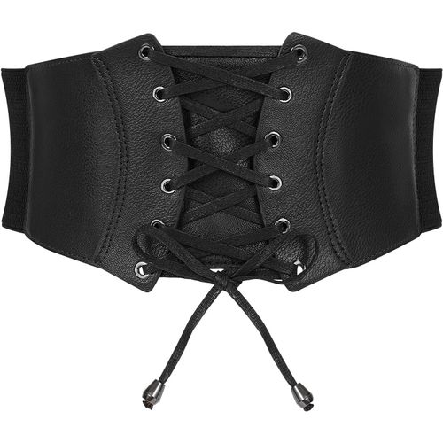Tianyi-Ceinture Large Élastique Vintage Pour Femme - Corset En Simili Cuir À Lacets