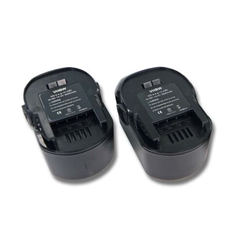 vhbw 2x Batterie compatible avec AEG BBM 14 STX-R, BSB 14 G, BSS 14, BSB 14 STX, BSB 14 STX-R, BSB 14 STXN outil électrique (3000 mAh, NiMH, 14,4 V)