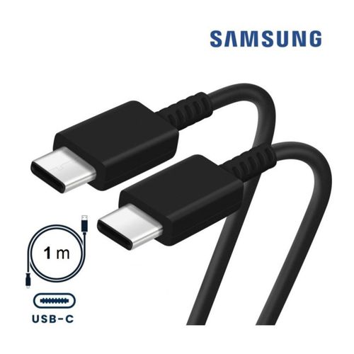 Original - 1M Cable Noir Cordon USB-C vers Type-C Pour Chargeur Secteur Prise de Courant 15w/25w EP-DA705 Origine Samsung Compatible Galaxy S10 S10e S10+ Plus Lite 5G S20 S21 S22 S23 FE