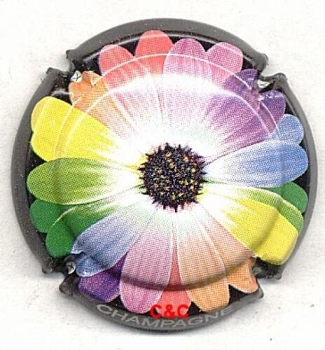 Capsule De Champagne (Sans Nom) Représentant Une Fleur Multicolore