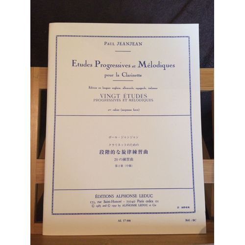 Paul Jeanjean Etudes Progressives Et Mélodiques Pour La Clarinette Éditions Leduc