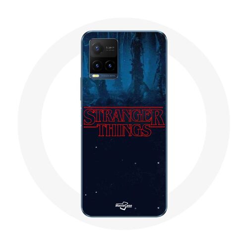 Coque pour Vivo Y21s 2021 / Y21 2021 Stranger Things logo Fond Bleu de la saison 2