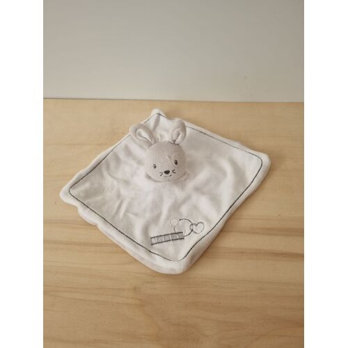 Doudou Lapin Gris Blanc Bébé9