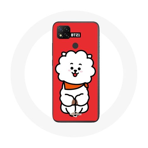 Coque Pour Xiaomi Redmi 9c Bts Bangtan Garçons Bt21 Rj De Jin Fond Rouge