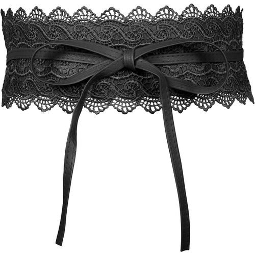 Tianyi-Femmes Ceinture De Taille Large Dentelle Douce Avec Cordon De Serrage Gland Femmes Ceinture À Nouer Large Obi Large Bande D'enroulement Taille Cravate Ceinture Pour Robe Mariage Parti