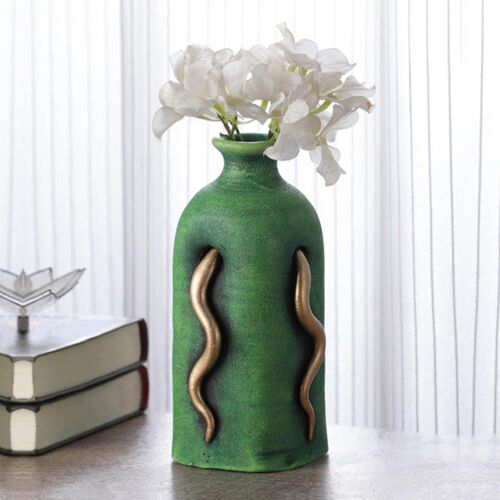 Vase En Résine Nordique Élégant, Ornement De Table, Centre De Table, Maison, Pot De Fleur Verte Pour Tiges De Cuisine, Bouquet De Plantes D'intérieur