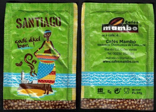 Cap Vert Sachet Sucre Sugar Cafés Mambo Île De Santiago Cabo Verde