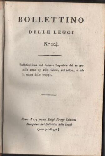 Bollettino Delle Leggi N°104