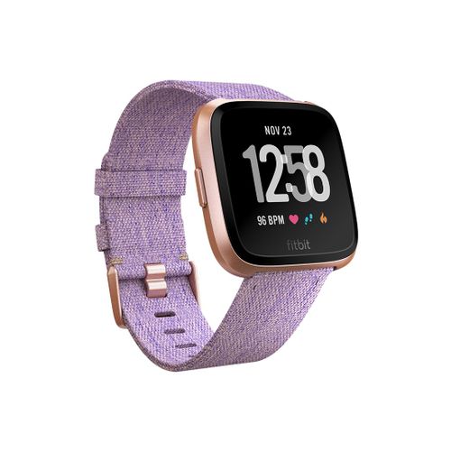 Fitbit Versa - Special Edition - aluminium rose or - montre intelligente avec bande tissée - lavande - Bluetooth, NFC