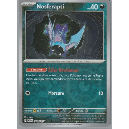 Carte Pokémon - Nosferapti - 041/165 - Reverse - Ev3,5 151 Mew