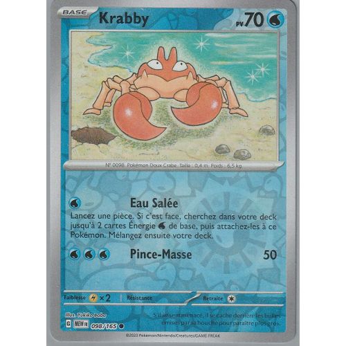 Carte Pokémon - Krabby - 098/165 - Reverse - Ev3,5 151 Mew