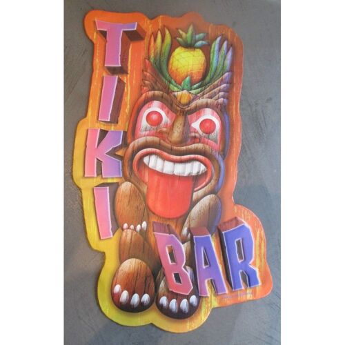 Plaque Tiki Bar Tir La Langue 51 X30 Cm Tole Metal Garage Diner Loft Café