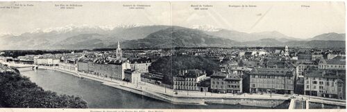 Carte Postale De Grenoble (Isère) Panorama Double Format De Grenoble Et Le La Chaîne Des Alpes