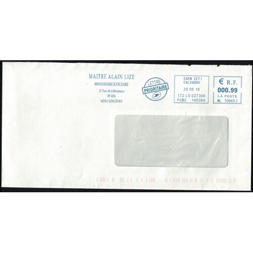 France Ema Empreinte Postmark Maître Alain Lize Mandataire Judiciaire 14 Caen