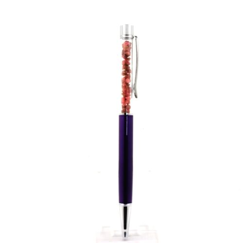 Stylo Minéraux Spinelle Brut Tanzanie. Couleur Violet.