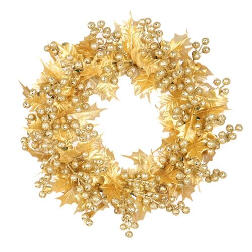 Couronne Artificielle Dorée Et Argentée Guirlande De Décoration Réaliste Et Durable Pour Porte Et Fenêtre Accessoire De Suspension Pour L'intérieur Ou L'extérieur
