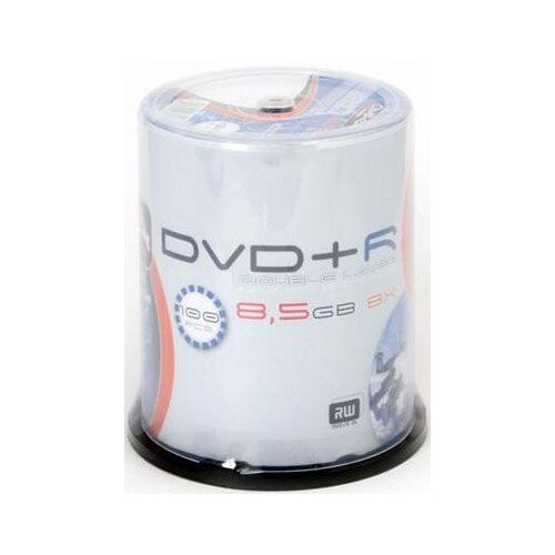 DVD+R 8X Double Couche Imprimable, 100 pièces en cakebox