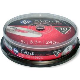 DVD+R double couche 8x, 10 pièces en cake box