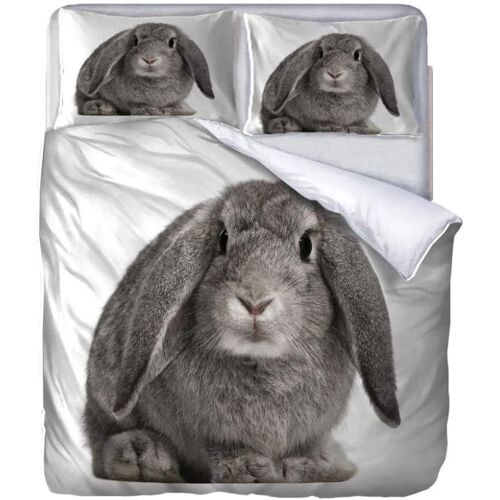 Housse De Couette Sets Personnes Lapin Animal Pi¿¿Ces Parure De Lit D Multicolore Imprimer Polyester Avec Taies D'oreillers Et Housse De Coue
