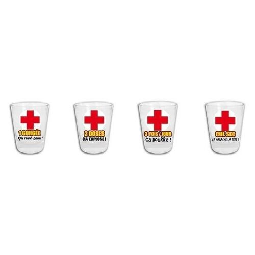 Verres Shooters Avec Signe Urgence 4 Shot Sos